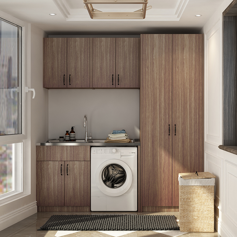 A5-地柜+吊柜+側(cè)柜（不銹鋼陽(yáng)臺(tái)洗衣柜）